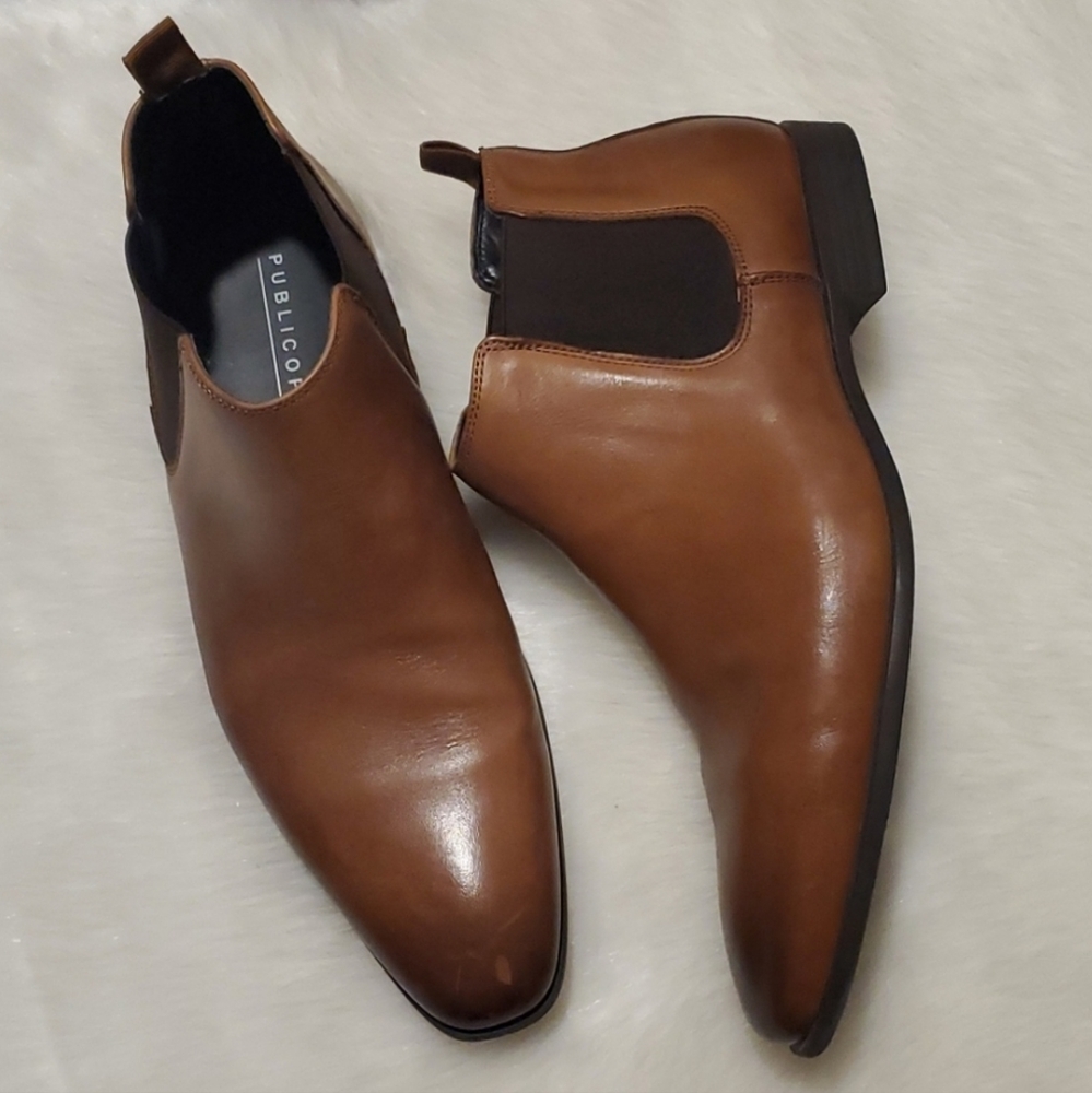 Public Opinion Brown Leather Booties Size 10.5